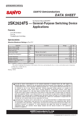 2SK2624FS Datasheet PDF SANYO -> Panasonic