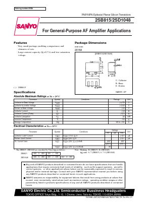 2SD1048 Datasheet PDF SANYO -> Panasonic