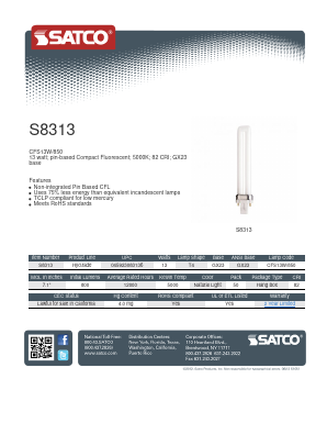 S8313 Datasheet PDF Satco Products, Inc.