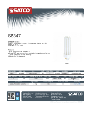 S8347 Datasheet PDF Satco Products, Inc.