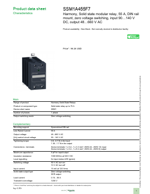 SSM1A455F7 Datasheet PDF Schneider Electric