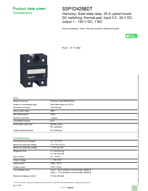 SSP1D425BDT Datasheet PDF Schneider Electric