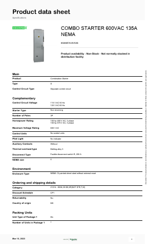 8538SFA33V02S Datasheet PDF Schneider Electric