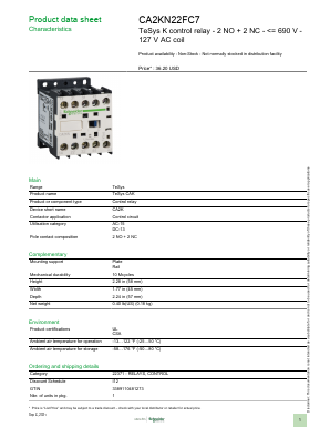 CA2KN22FC7 Datasheet PDF Schneider Electric