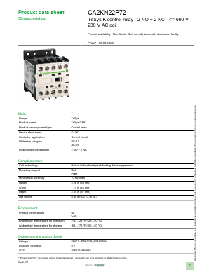 CA2KN22P72 Datasheet PDF Schneider Electric