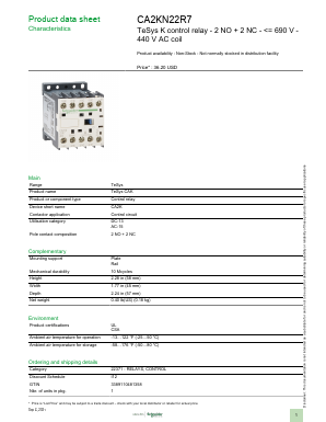 CA2KN22R7 Datasheet PDF Schneider Electric