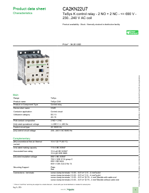 CA2KN22U7 Datasheet PDF Schneider Electric