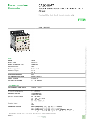 CA2KN40F7 Datasheet PDF Schneider Electric
