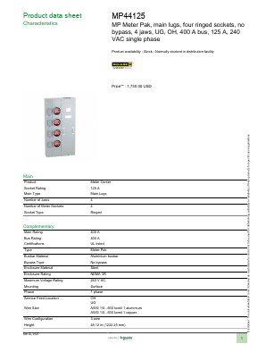 MP44125 Datasheet PDF Schneider Electric