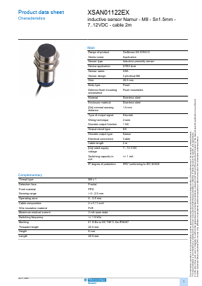 XSAN01122EX Datasheet PDF Schneider Electric