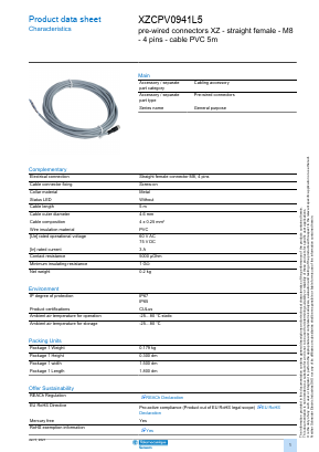 XZCPV0941L5 Datasheet PDF Schneider Electric