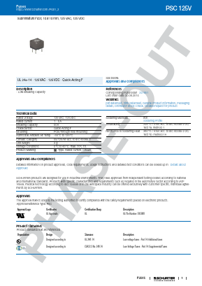 PSC125V Datasheet PDF Schurter Inc.