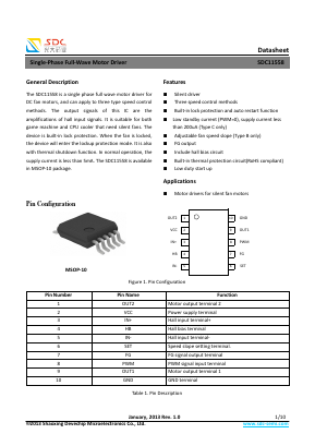 SDC11558M-E1 Datasheet PDF Shaoxing Devechip Microelectronics Co., Ltd