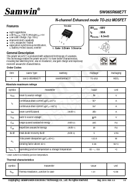 SW065R68E7T Datasheet PDF Xian Semipower Electronic Technology Co., Ltd.