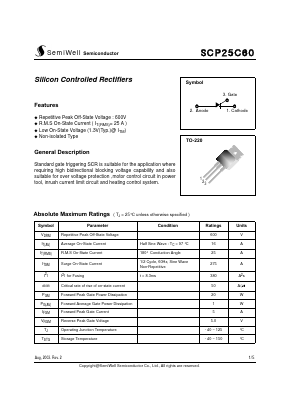 SCP25C60 Datasheet PDF SemiWell Semiconductor