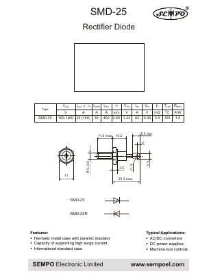 SMD-25 Datasheet PDF SEMPO ELECTRONIC Limited