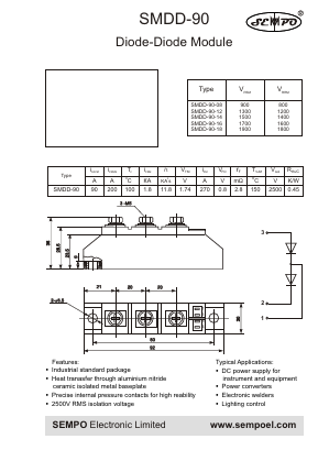 SMDD-90 Datasheet PDF SEMPO ELECTRONIC Limited