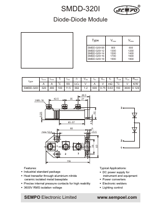 SMDD-320I Datasheet PDF SEMPO ELECTRONIC Limited