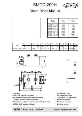 SMDD-200H-14 Datasheet PDF SEMPO ELECTRONIC Limited