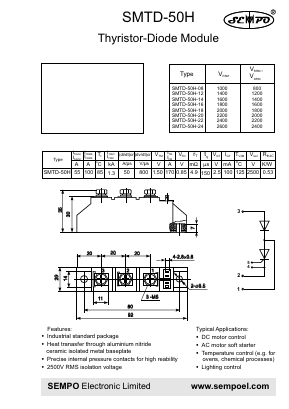 SMTD-50H Datasheet PDF SEMPO ELECTRONIC Limited