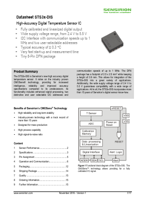 STS31-DIS-10KS Datasheet PDF Sensirion AG Switzerland