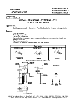 MBRB4090CT Datasheet PDF Sensitron