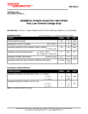 SHD120212 Datasheet PDF Sensitron