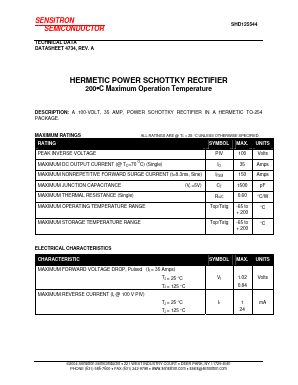 SHD125544 Datasheet PDF Sensitron