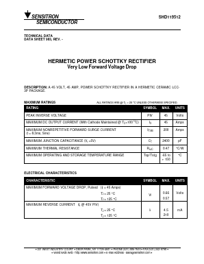 SHD119512 Datasheet PDF Sensitron