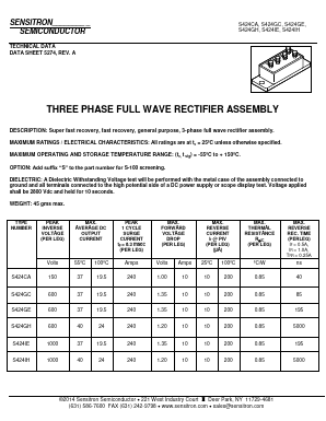 S424GH Datasheet PDF Sensitron