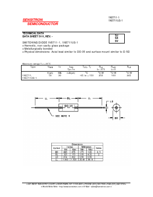 1N5711-1 Datasheet PDF Sensitron