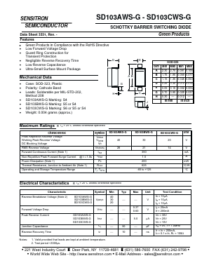 SD103AWS-G Datasheet PDF Sensitron