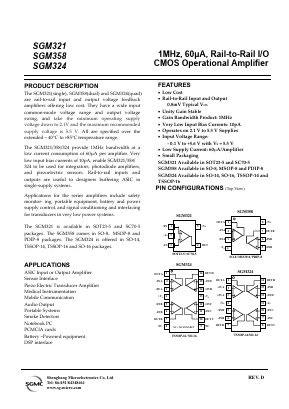 SGM358 Datasheet PDF Shengbang Microelectronics Co, Ltd