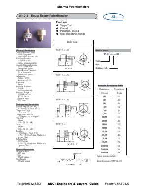 WI1016 Datasheet PDF Sharma Electro Components,Inc