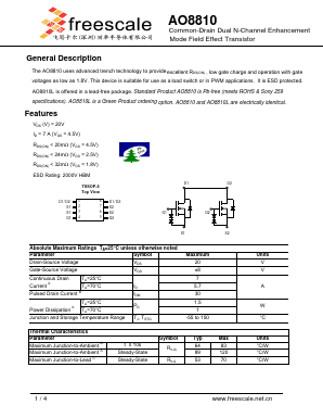AO8810 Datasheet PDF SHENZHENFREESCALE