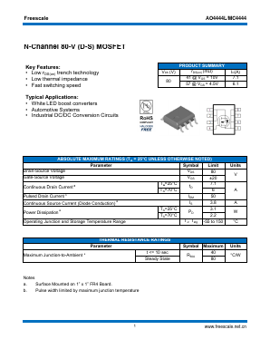 AO4444L Datasheet PDF SHENZHENFREESCALE