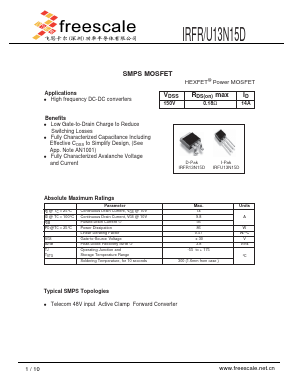 IRFR13N15D Datasheet PDF SHENZHENFREESCALE