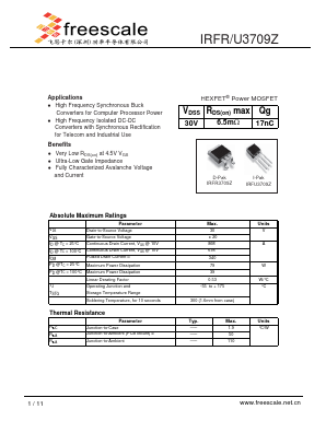 IRFU3709Z Datasheet PDF SHENZHENFREESCALE