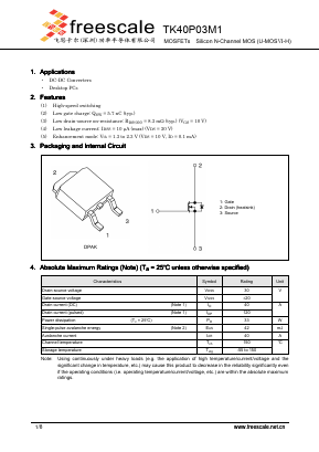 TK40P03M1 Datasheet PDF SHENZHENFREESCALE