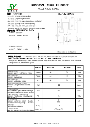 BD3005N Datasheet PDF Shunye Enterprise