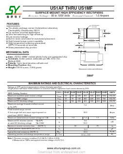 US1AF Datasheet PDF Shunye Enterprise
