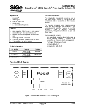 PA2423U Datasheet PDF SiGe Semiconductor, Inc.