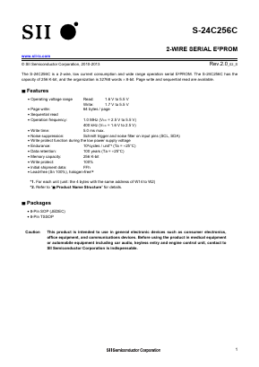 S-24C256C Datasheet PDF Seiko Instruments Inc