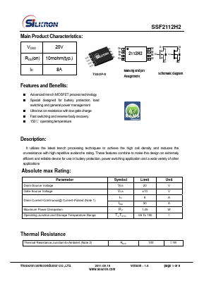 SSF2112H2 Datasheet PDF Silikron Semiconductor Co.,LTD.