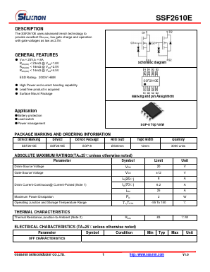 SSF2610E Datasheet PDF Silikron Semiconductor Co.,LTD.