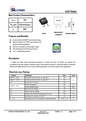 SSF7509A Datasheet PDF Silikron Semiconductor Co.,LTD.