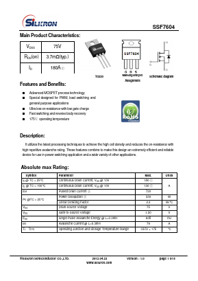 SSF7604 Datasheet PDF Silikron Semiconductor Co.,LTD.