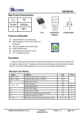 SSF80100 Datasheet PDF Silikron Semiconductor Co.,LTD.