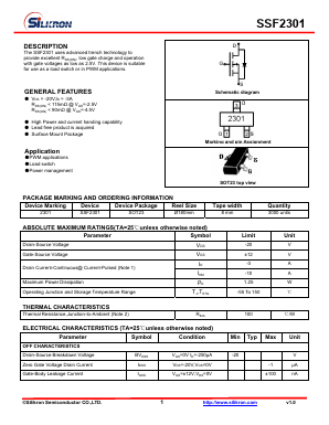 SSF2301 Datasheet PDF Silikron Semiconductor Co.,LTD.