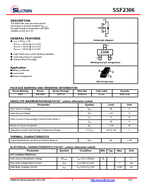 SSF2306 Datasheet PDF Silikron Semiconductor Co.,LTD.